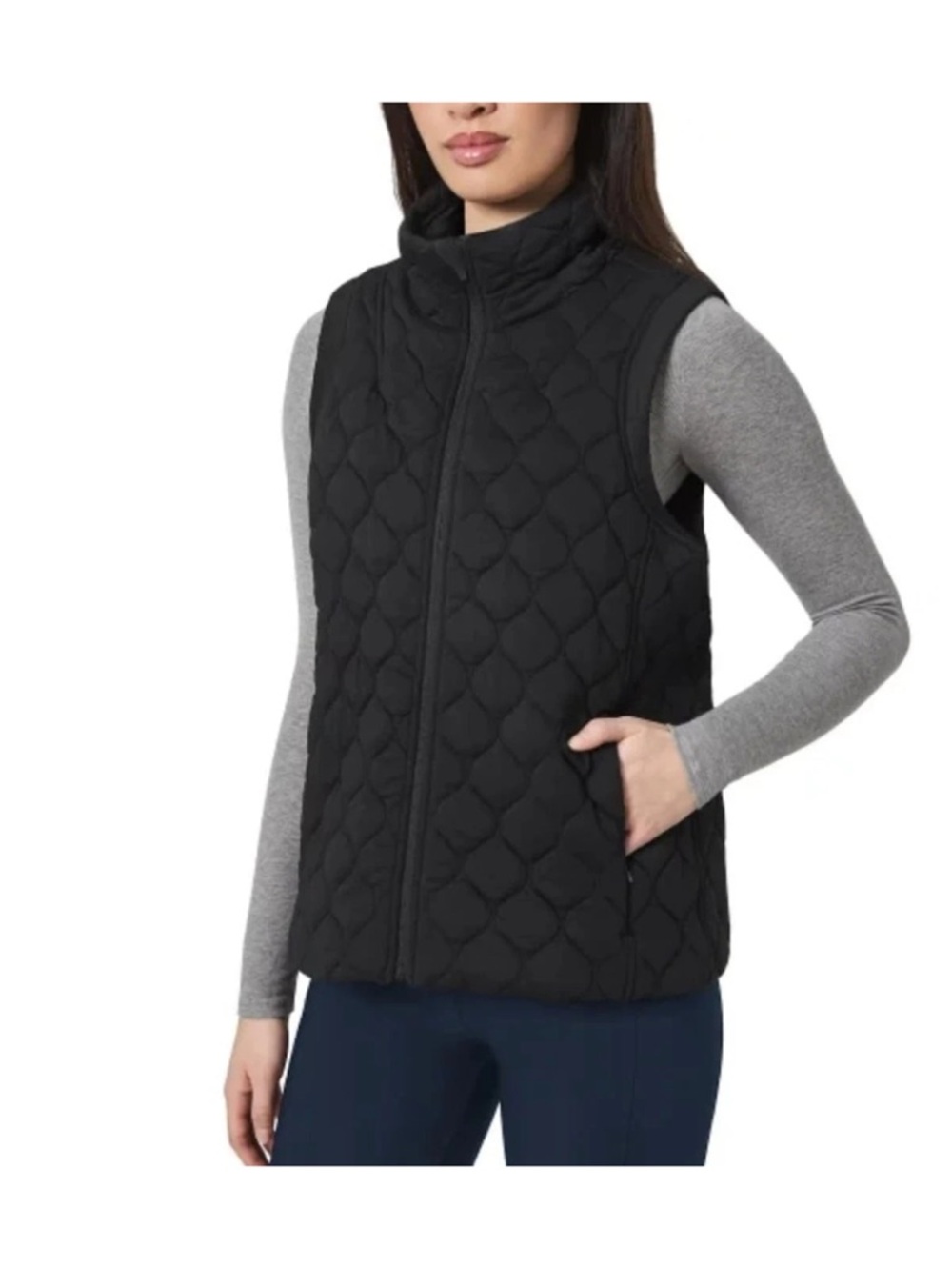 Kirkland Black Quilted Women's Vest - Lightweight Sleeveless Jacket